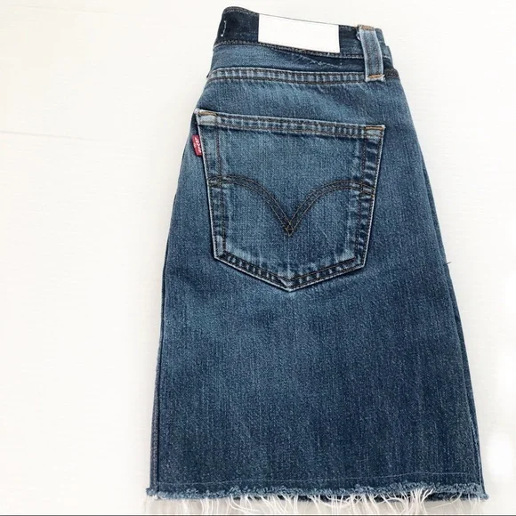 RE/DONE Levi’s Denim Mini Skirt, 26 - Picture 9 of 13
